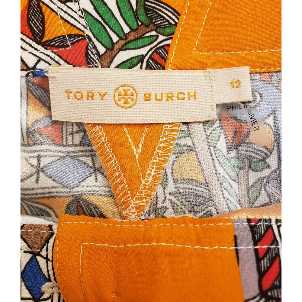 TORY BURCH "Something Wild" Print Silk Pants - Picture 6 of 7